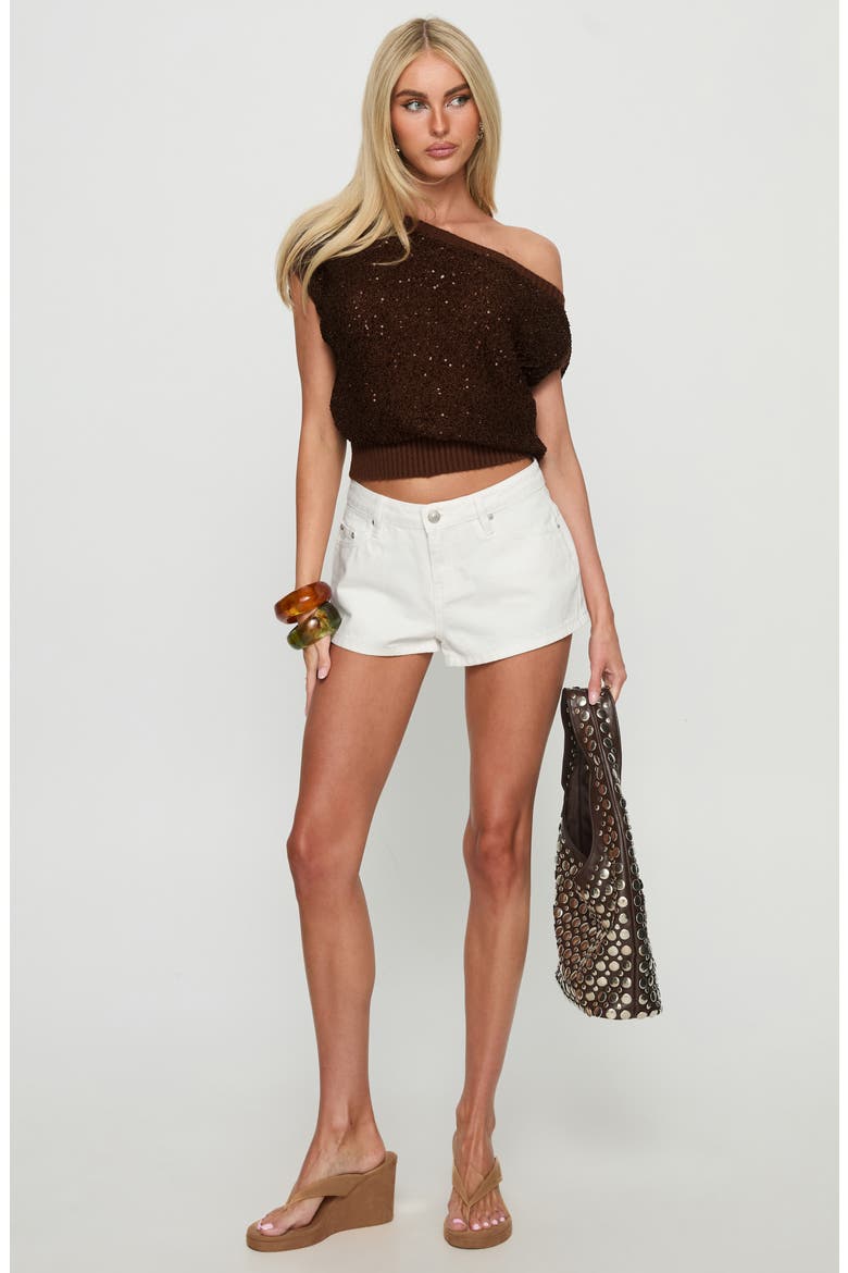 Dreamful Low Rise Denim Shorts, Alternate, color, WHITE
