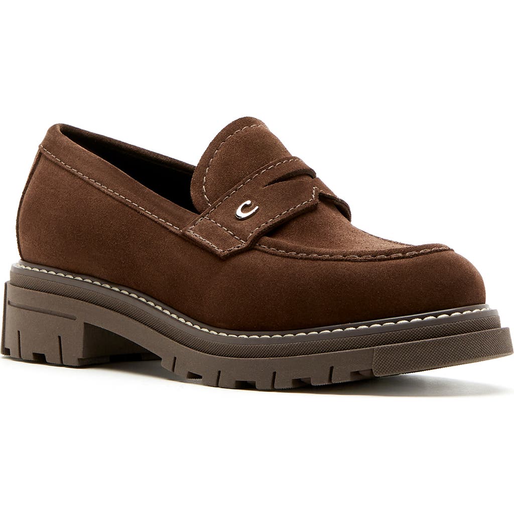 La Canadienne Donny Suede Platform Penny Loafers