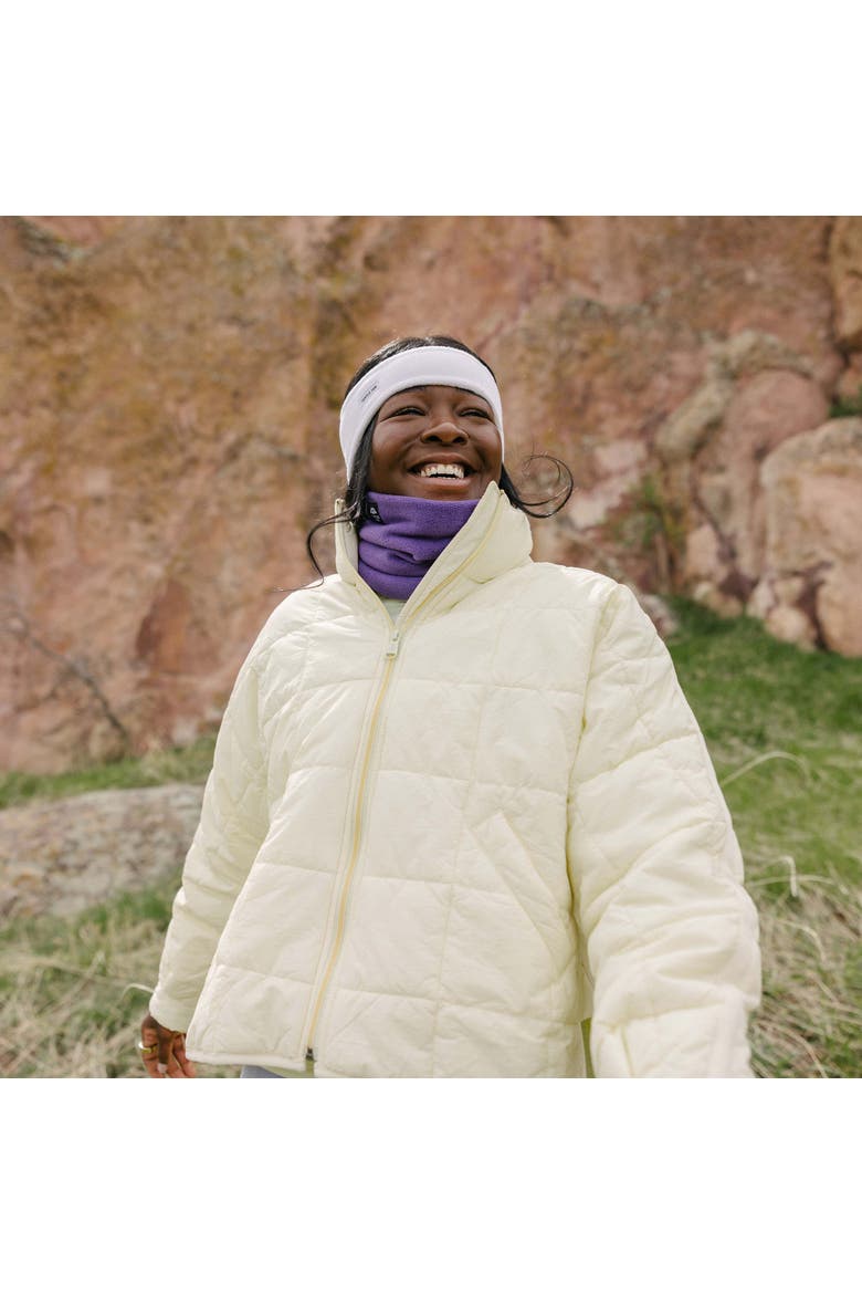 Double-Layer Fleece Neck Warmer, Alternate, color, White