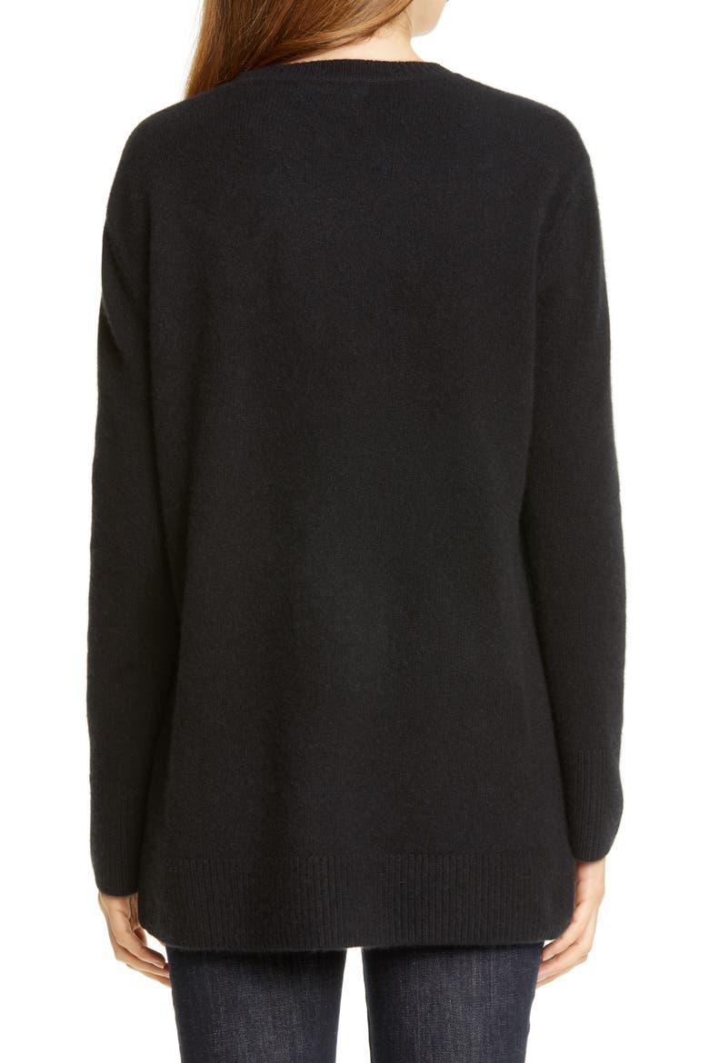 Cashmere Tunic Sweater, Alternate, color, BLACK