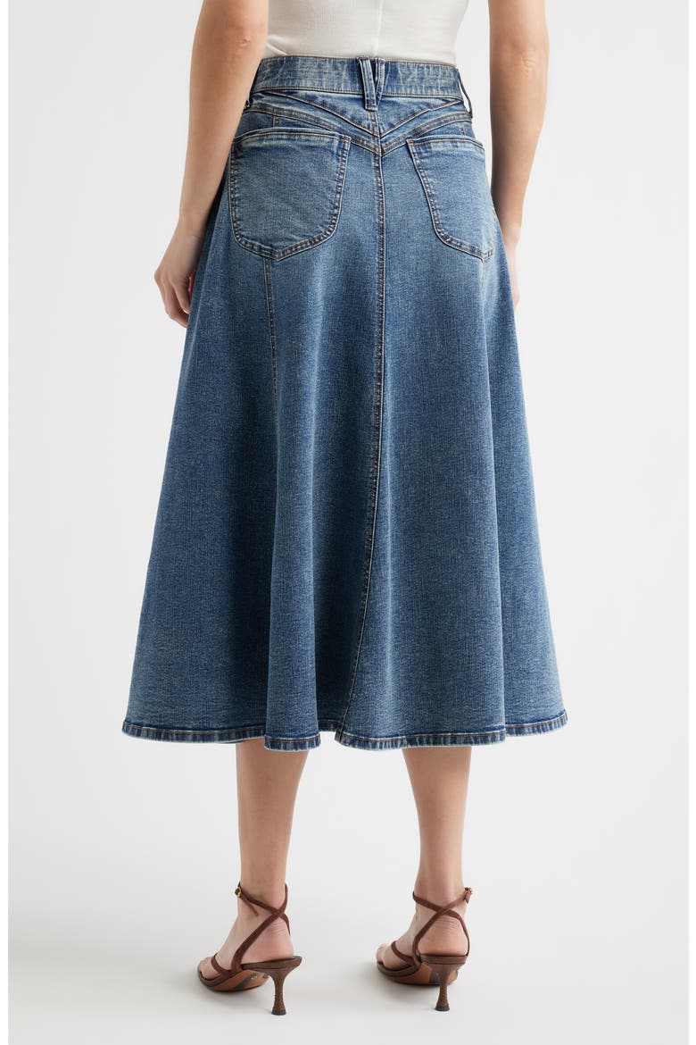Denim A-Line Skirt, Alternate, color, MID BLUE ARTISANAL