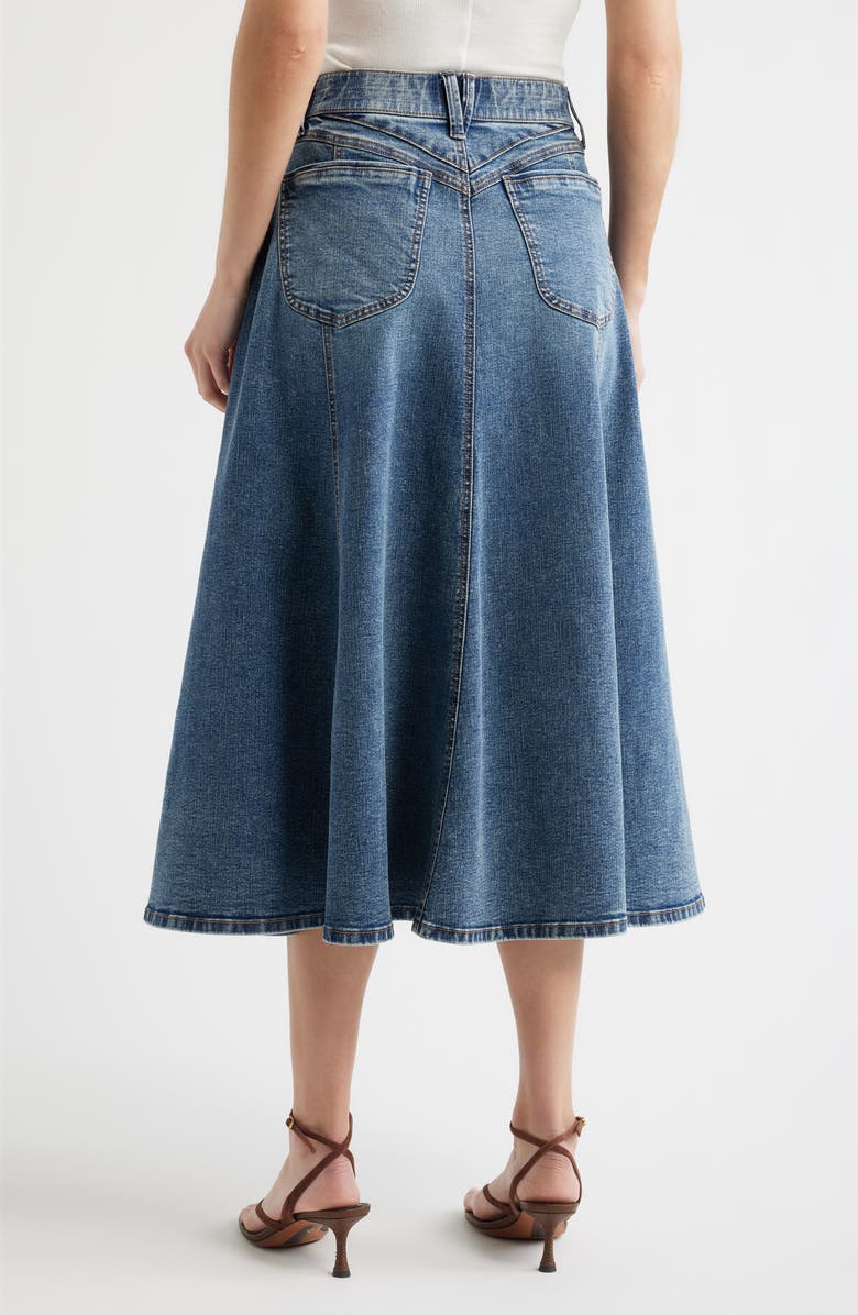 Wit & Wisdom Denim A-Line Skirt, Alternate, color, Mid Blue Artisanal