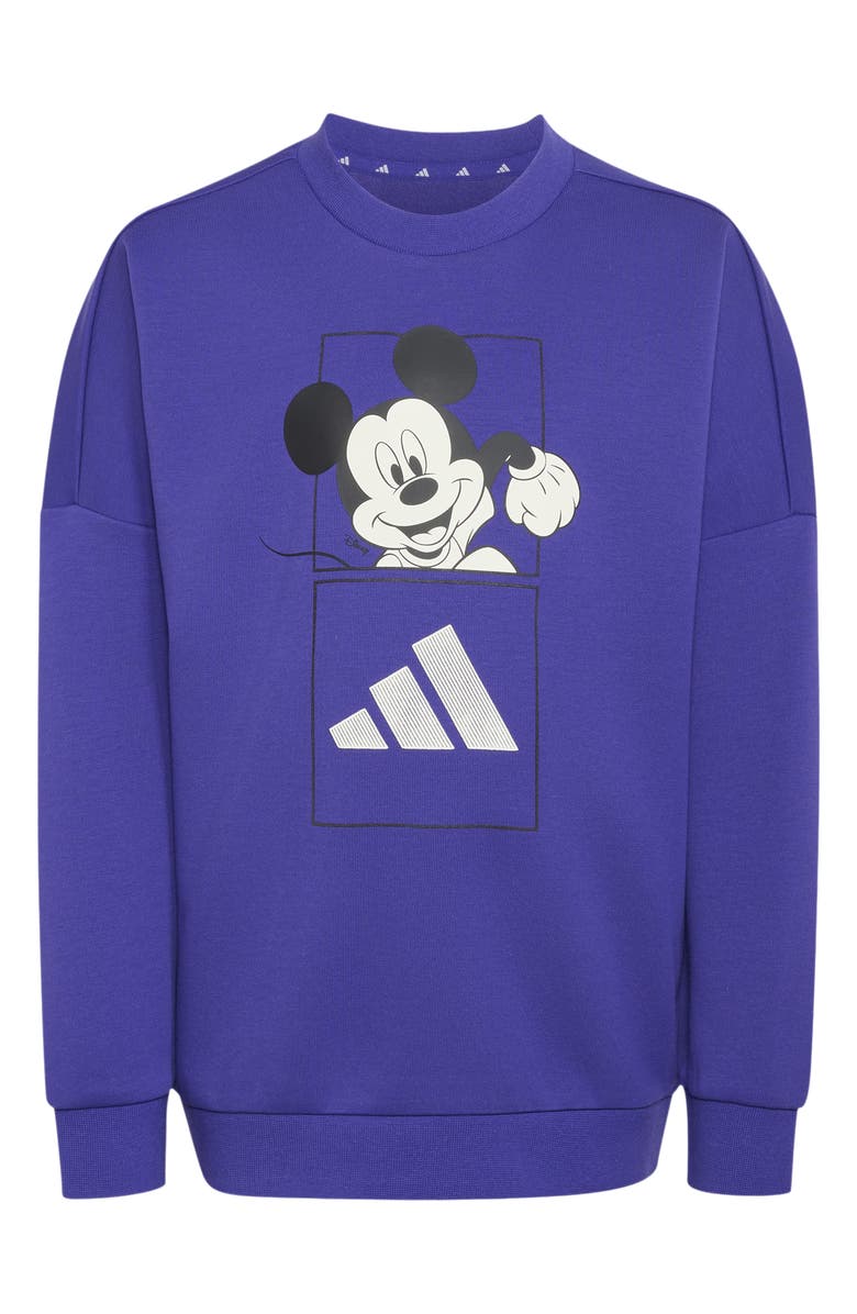 adidas Originals x Disney Kids' Mickey Mouse Sweatshirt & Joggers Set, Alternate, color, Pure Purple/ Off White