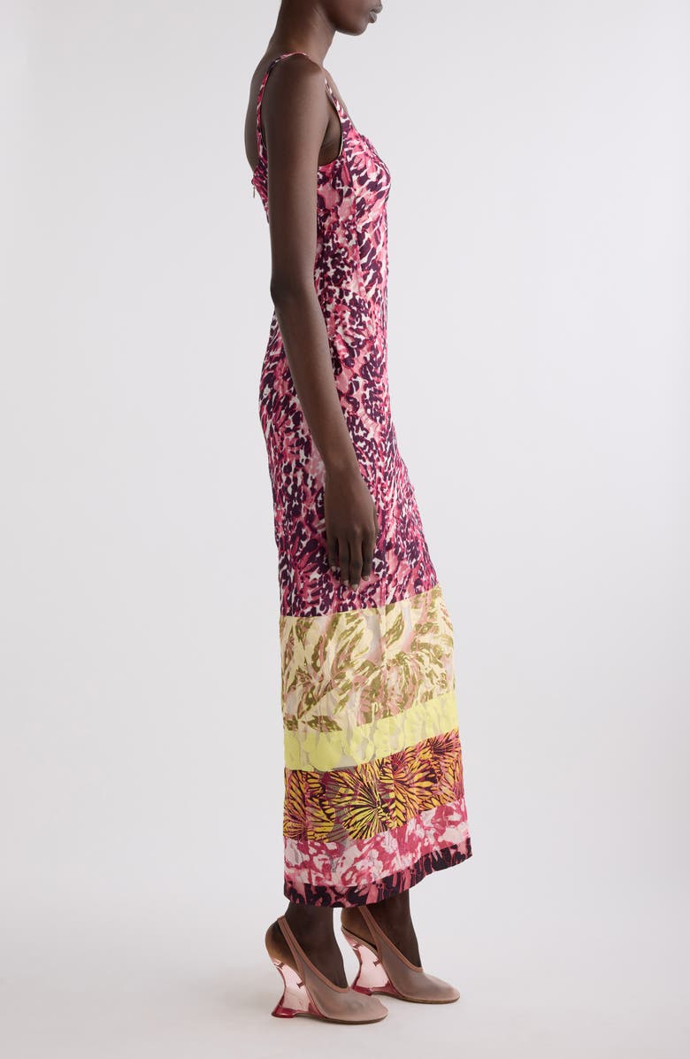 Dries Van Noten Mixed Print Maxi Dress, Alternate, color, Burgundy