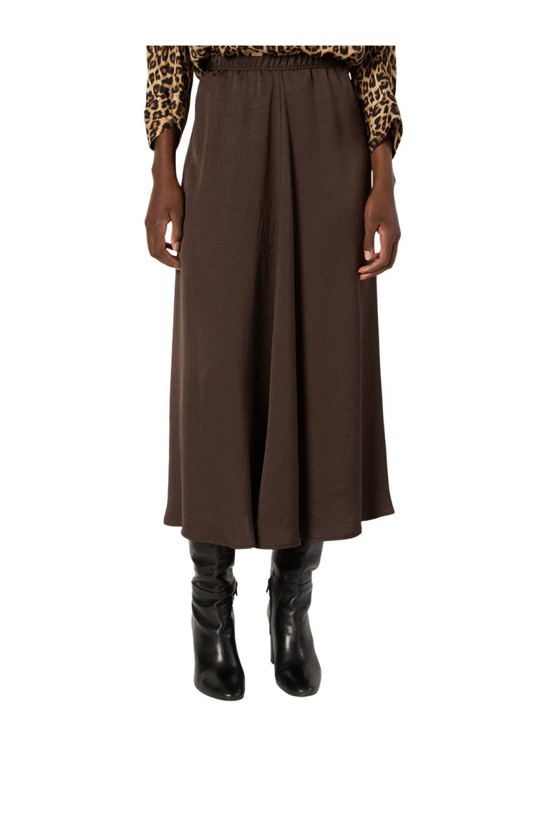 Bella Satin Midi Skirt, Main, color, Khaki Green