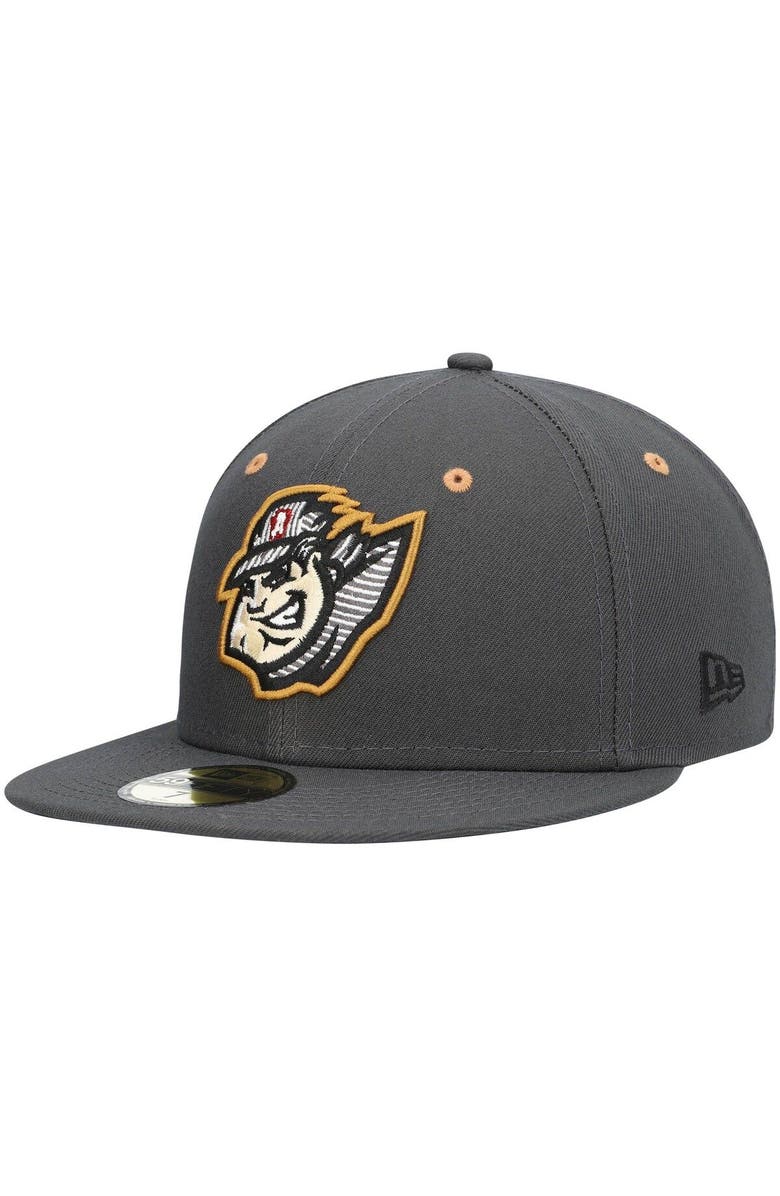 New Era Men's New Era Gray Altoona Curve Road Authentic Collection 59FIFTY Fitted Hat, Alternate, color,