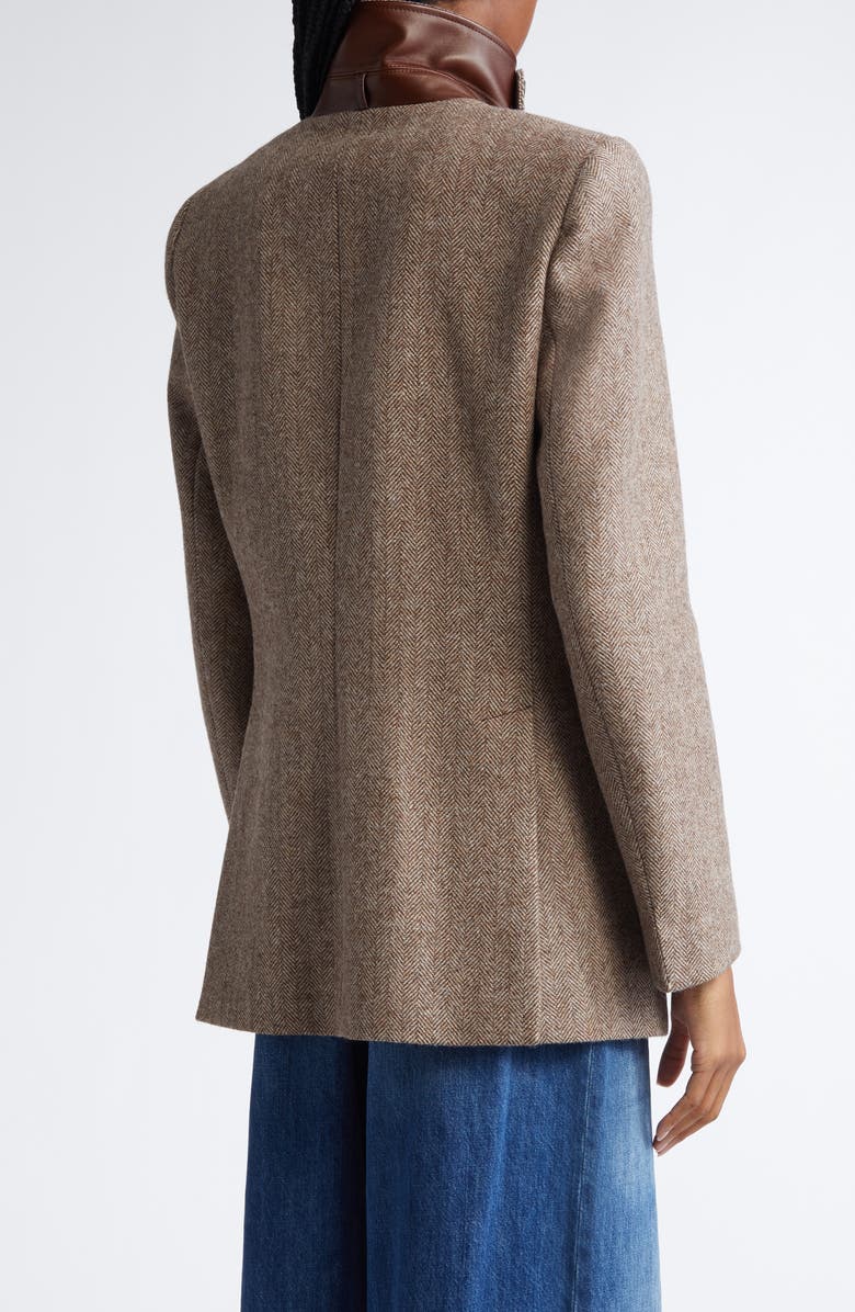 Chloé Herringbone Wool Twill Jacket, Alternate, color,