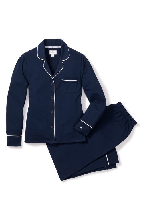 Petite Plume Luxe Pima Cotton Pajama Set In Blue