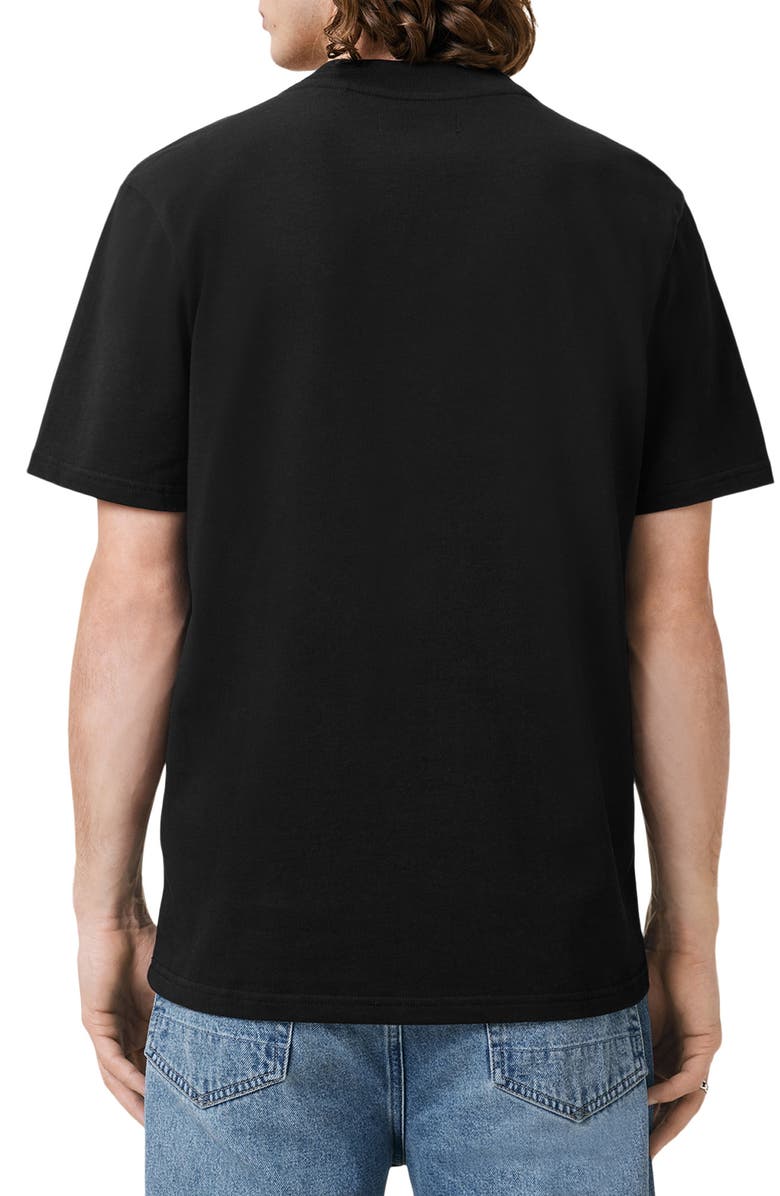 AllSaints Nero Solid Black Cotton T-Shirt, Alternate, color, Jet Black