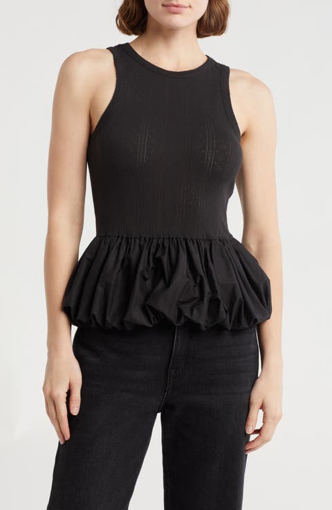 Bubble Hem Peplum Tank
