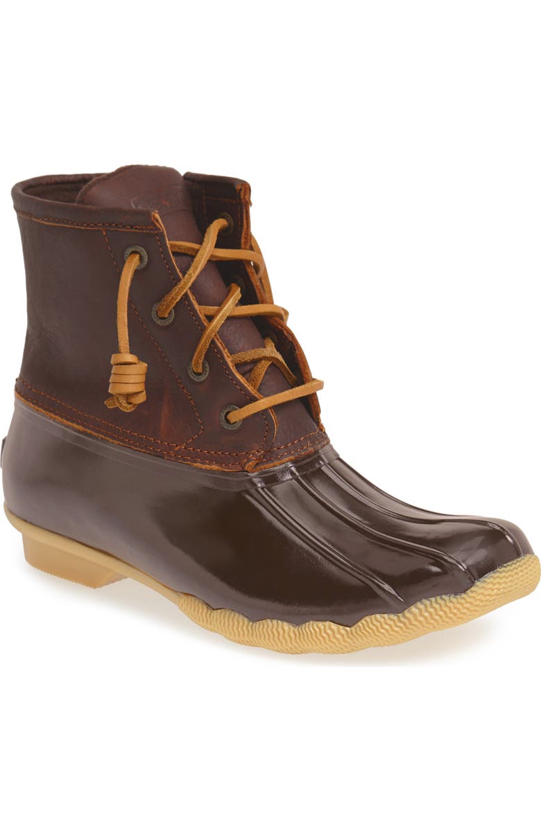 Sperry Saltwater Waterproof Rain Boot, Main, color, Tan/ Brown