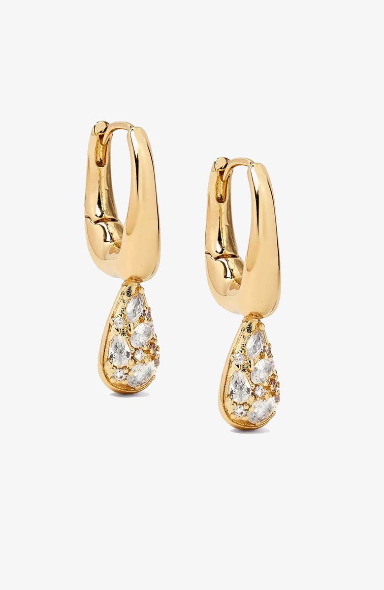 YOJ Petra Pave Hoop In Gold And Crystals, Main, color, Gold