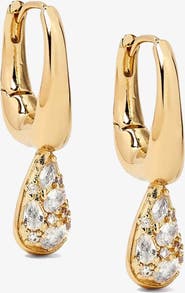 YOJ Petra Pave Hoop In Gold And Crystals