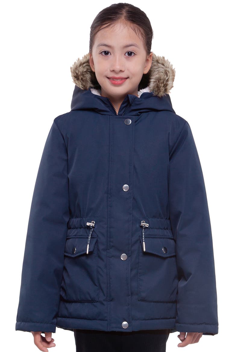 Kids' Cozy Fleece-Lined Parka, Main, color, Navy