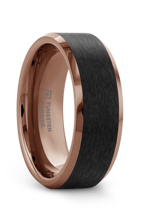 Ferros Tungsten Polished Beveled Ring