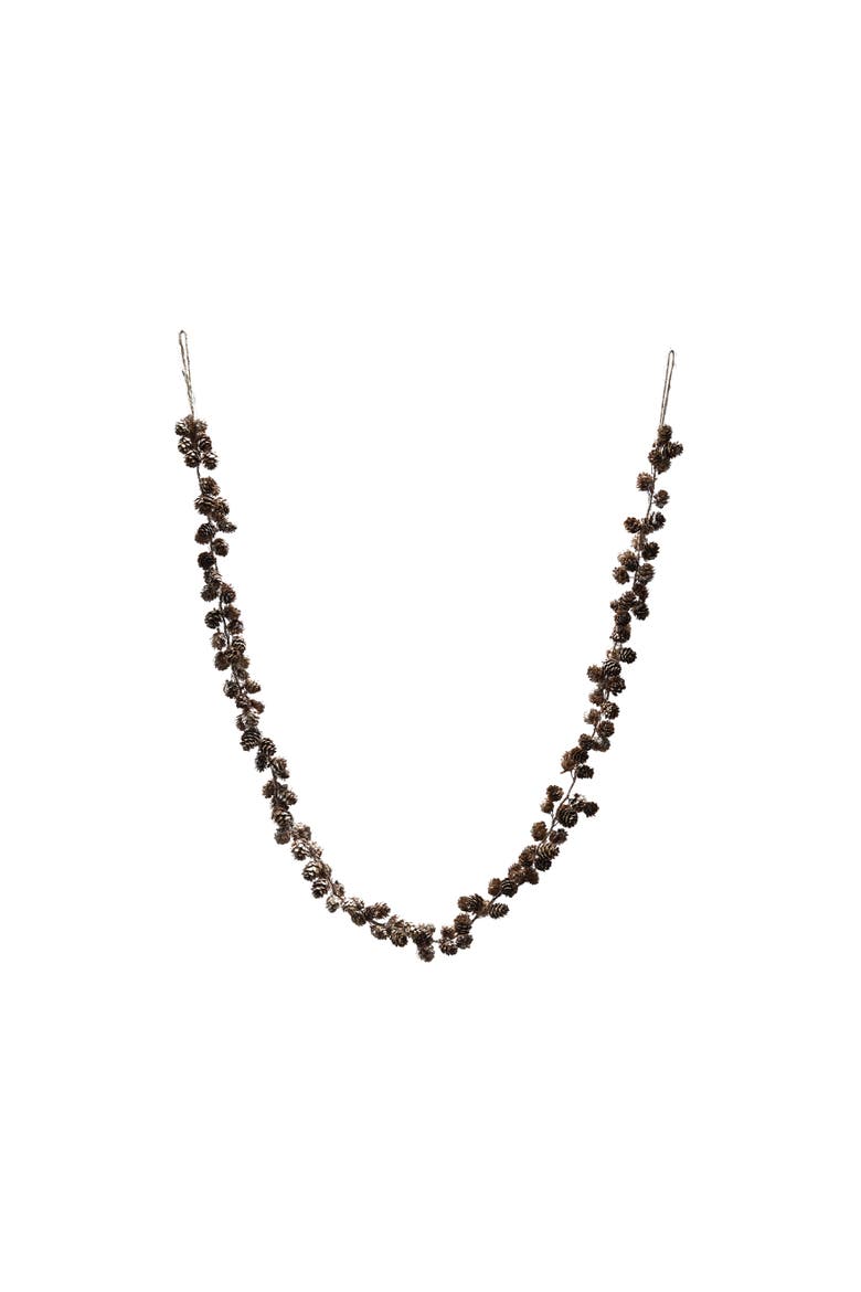 Pinecone Garland with Glitter and Jute Cord, Natural, Main, color, Natural