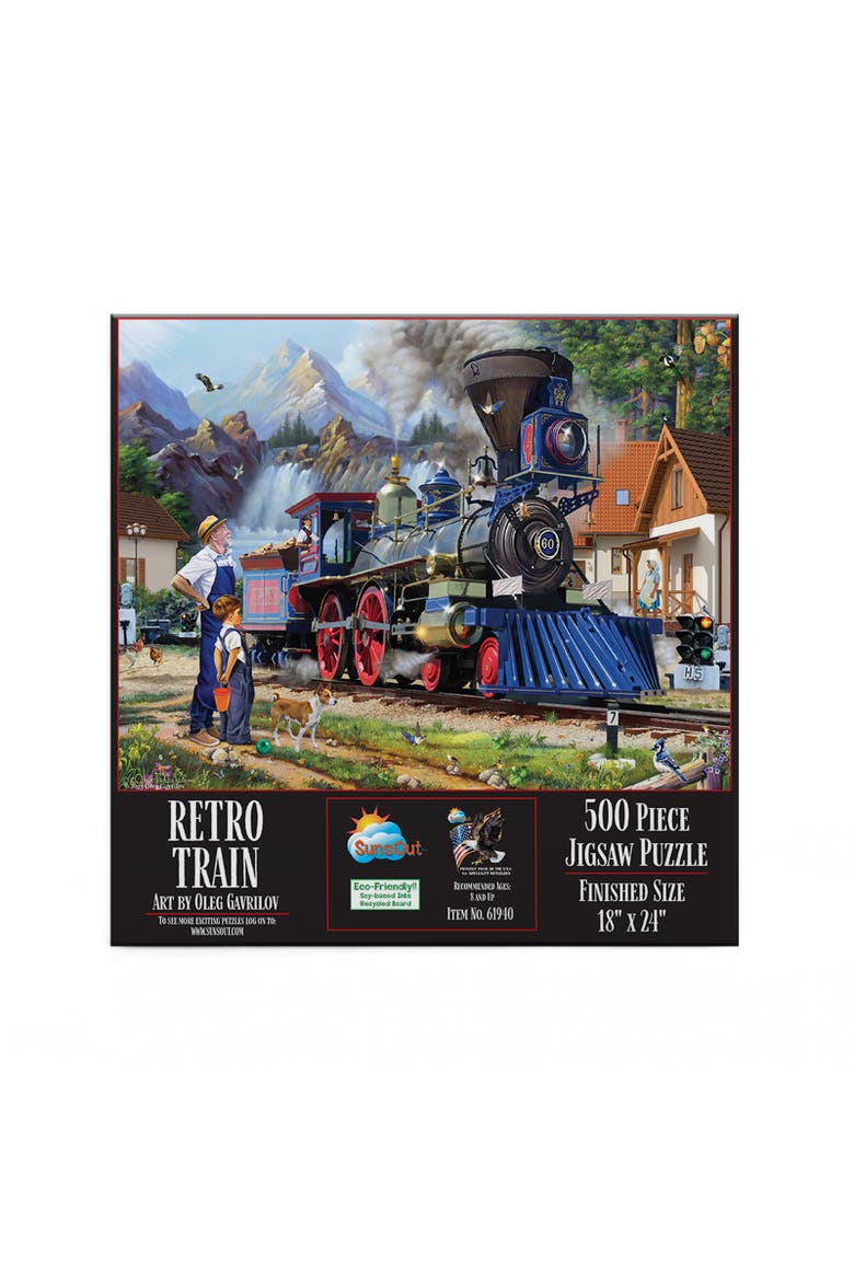 Retro Train 500 piece Jigsaw Puzzle for Adults, Alternate, color, Multicolor