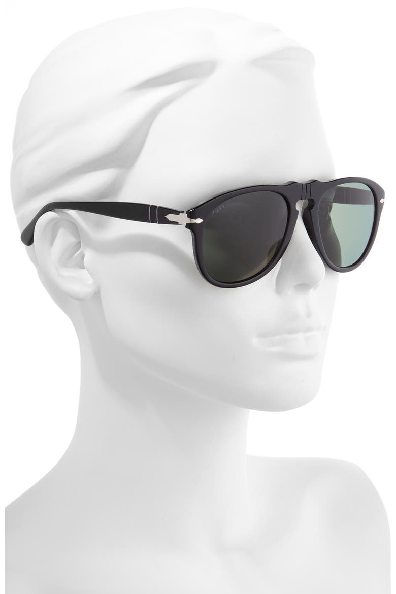 Suprema 54mm Polarized Pilot Sunglasses, Alternate, color, BLACK