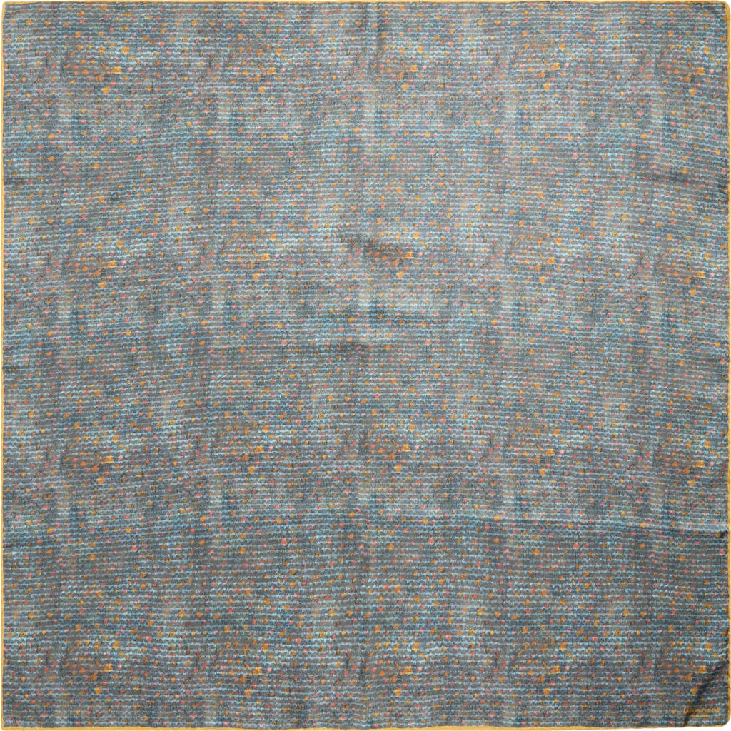 Lafayette 148 New York Textile Print Silk Twill Square Scarf In Gray