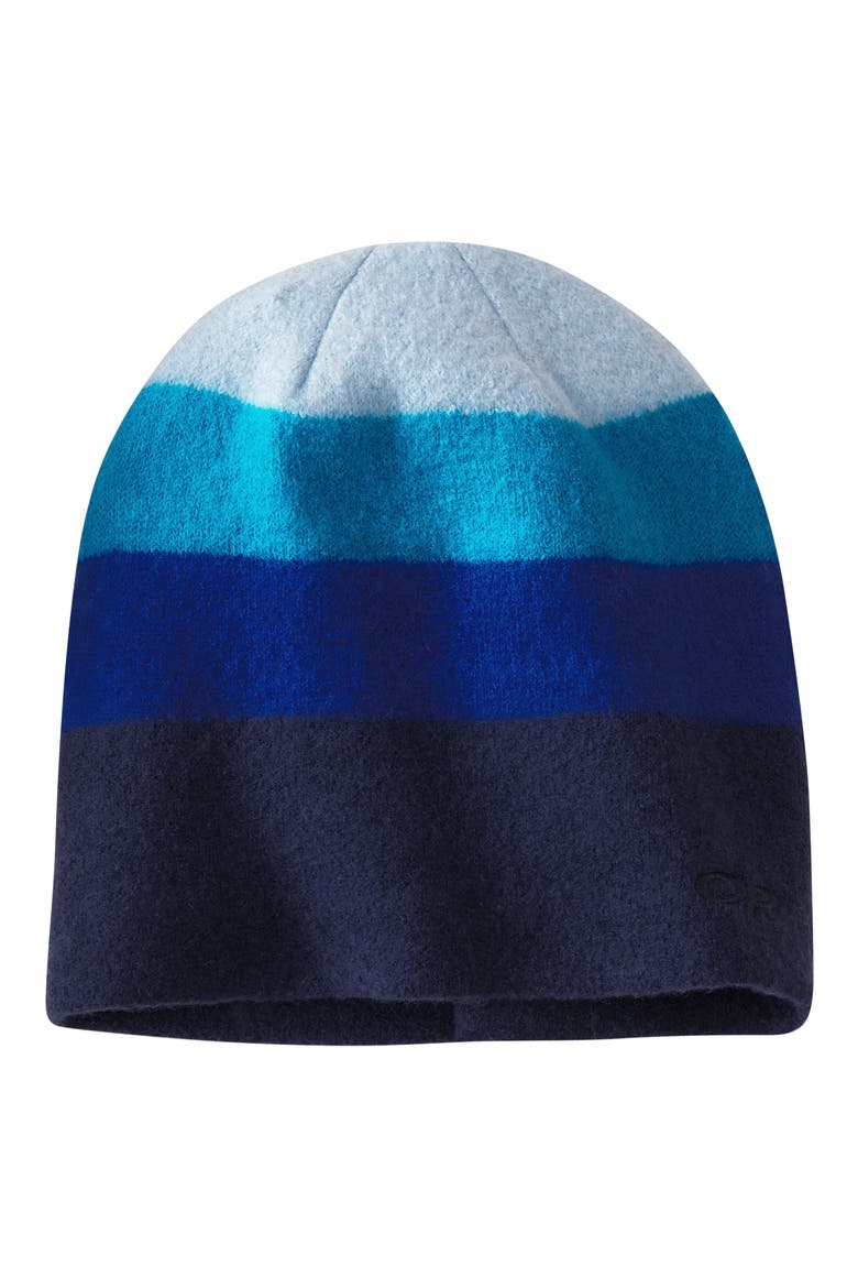 Gradient Stripe Wool Beanie, Main, color, NIGHT