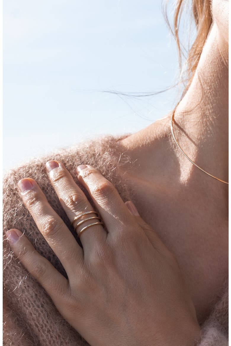 Quinn Triple Band Ring, Alternate, color, 14K GOLD PLATED