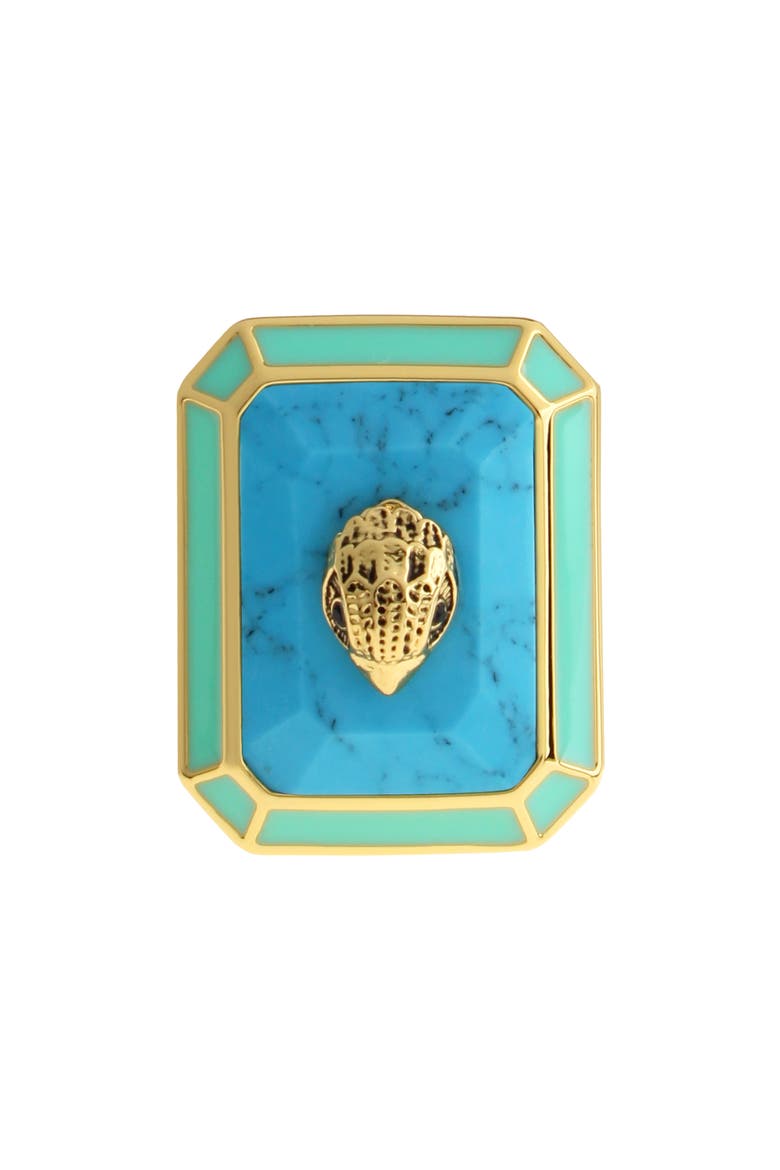 Eagle Head Crystal Cocktail Ring, Alternate, color, TURQUOISE