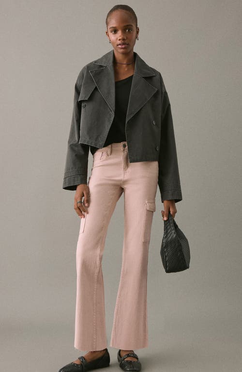 Mango Teen Flare Cargo Jeans In Pink