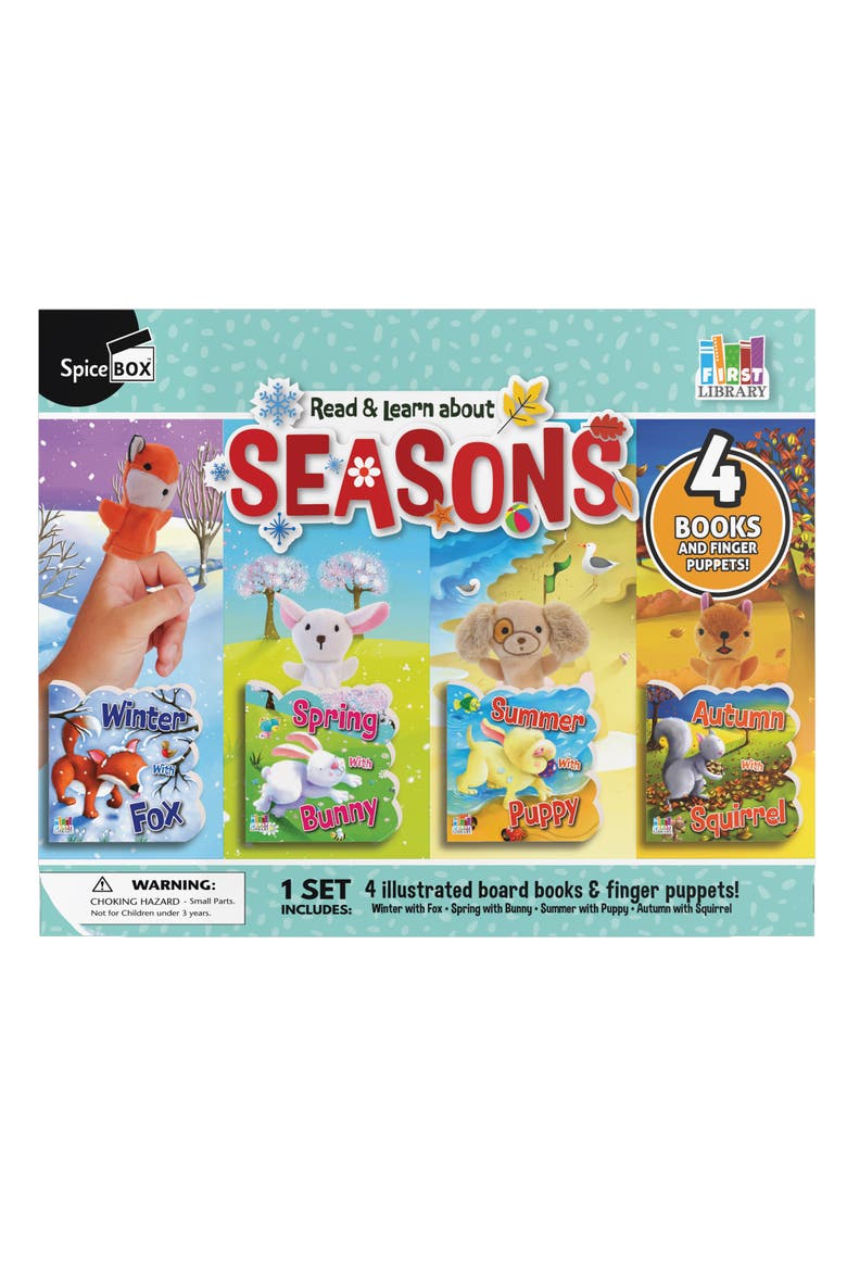 Four Seasons 4 Diecut Board Books With Finger Puppets, Alternate, color, Multicolored