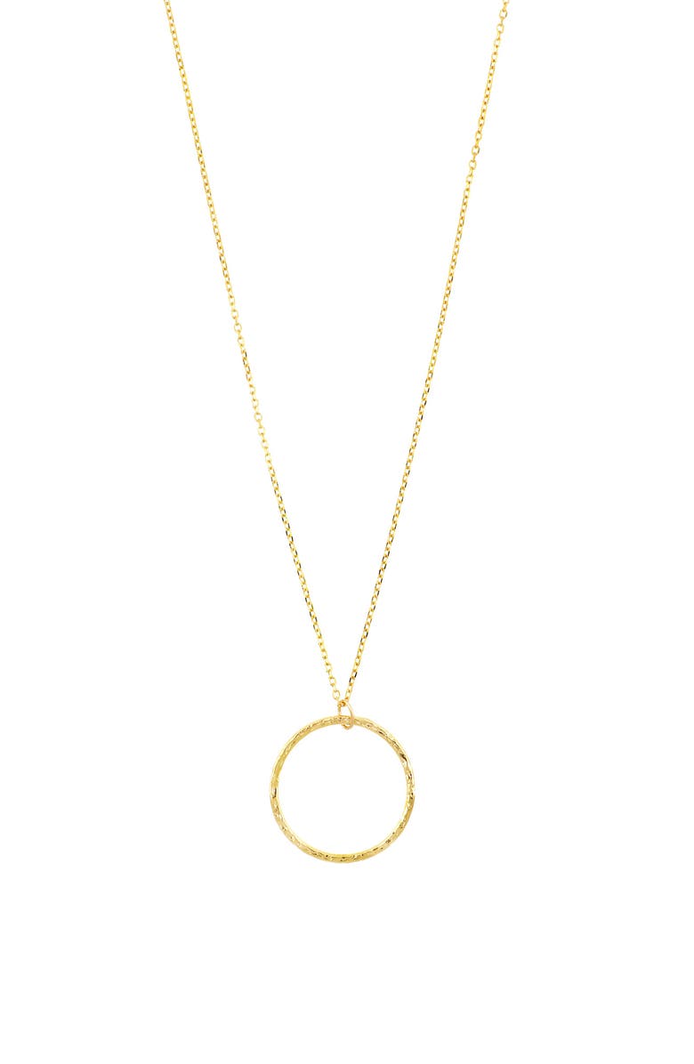 Bony Levy 14K Gold Hammered Circle Pendant Necklace, Main, color, 