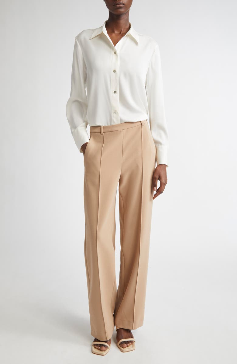 Stretch Silk Button-Up Shirt