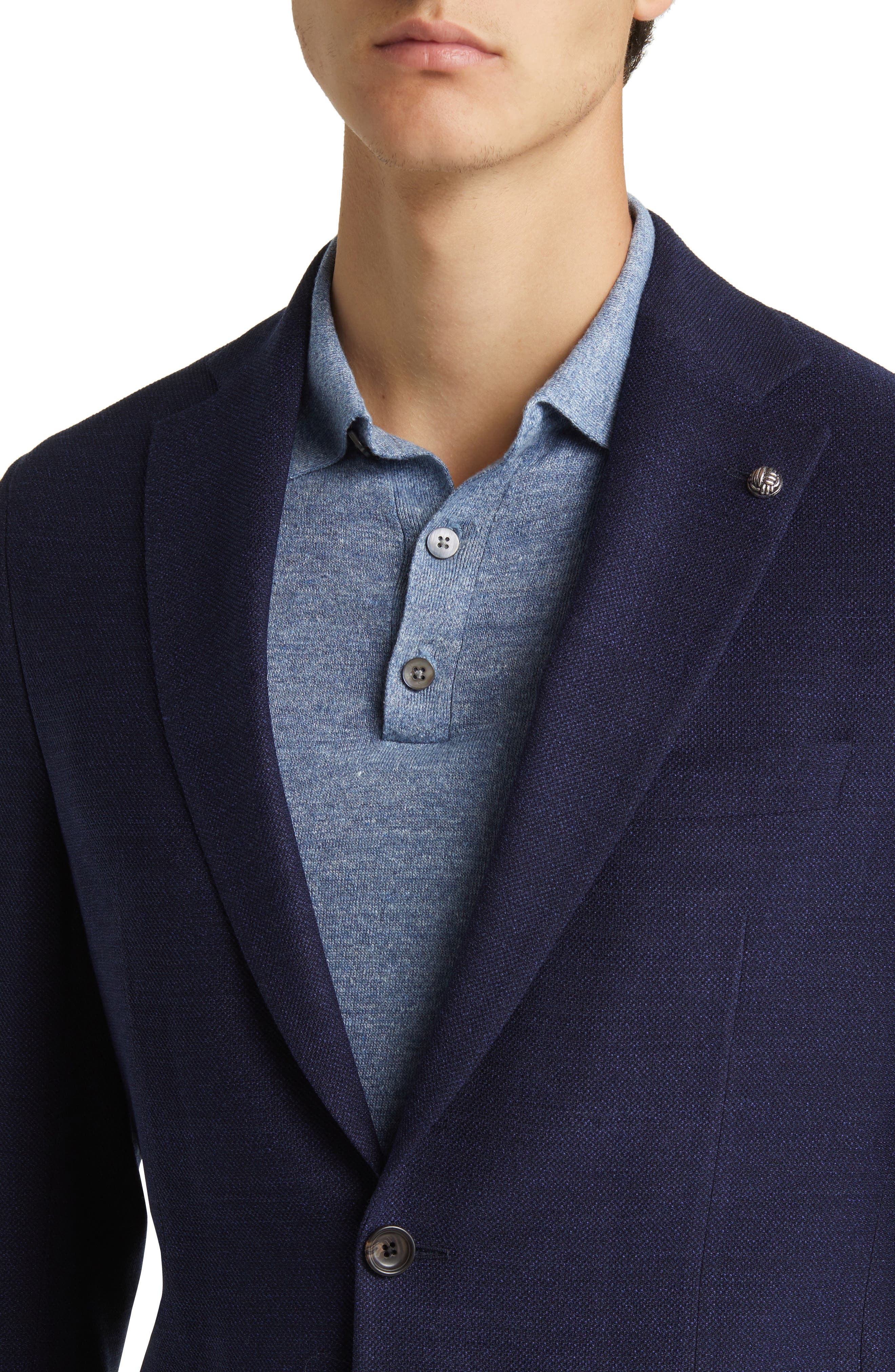 Jack Victor Hampton Navy Knit Wool Sport Coat — фото 4