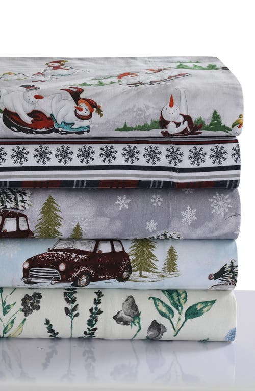 Azores Home Comfy Stripe Cotton Flannel Sheet Set In Red