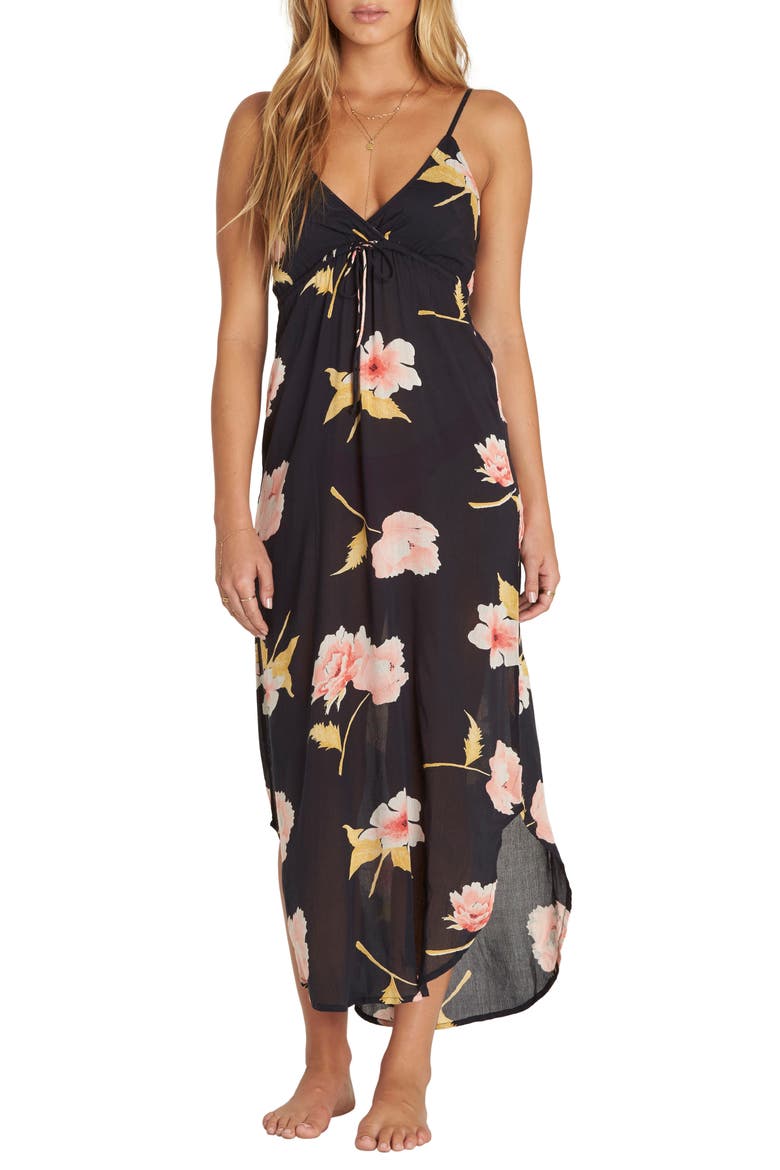 Like Minded Print Maxi Dress, Main, color, BLACK