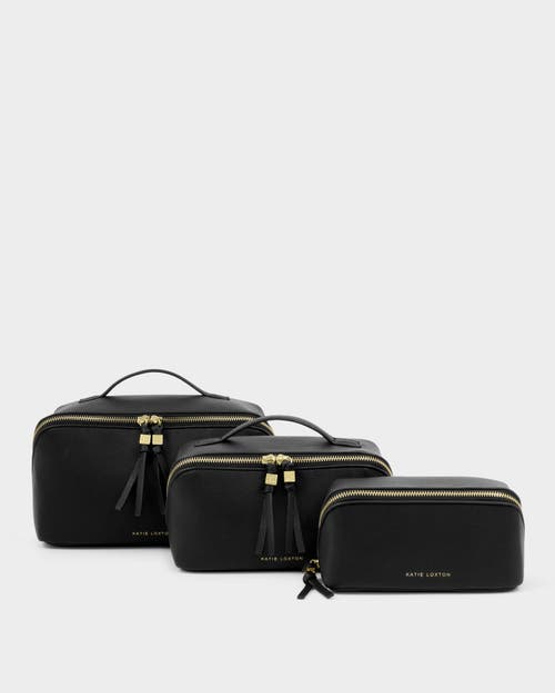 Katie Loxton Fold-out Mirror Makeup Bag In Black