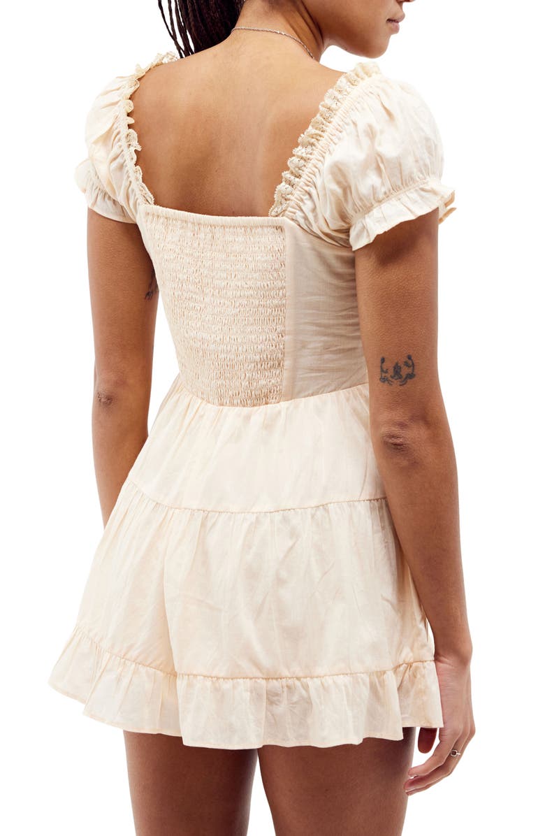 BDG Urban Outfitters Lilly Lace-Up Romper, Alternate, color, 