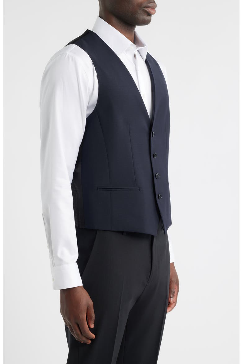 Houston Slim Fit Dark Navy Virgin Wool Suit Vest, Alternate, color, DARK BLUE