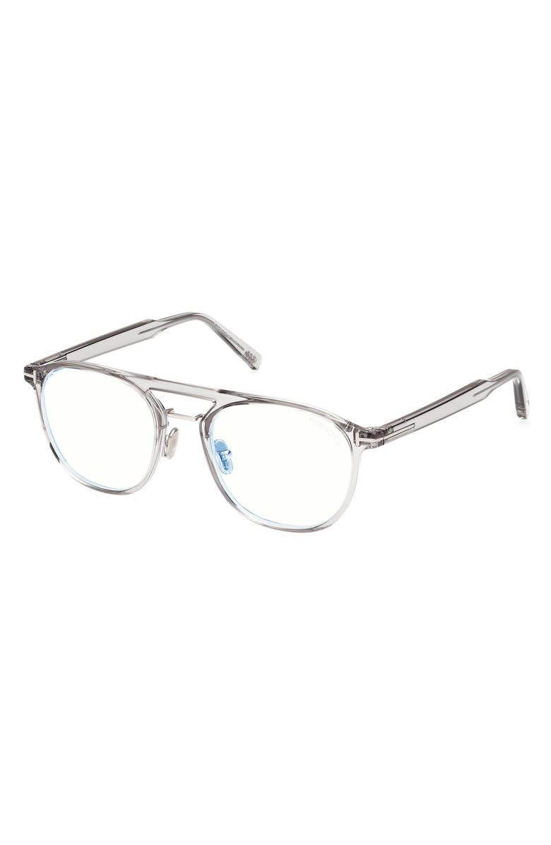 TOM FORD 52mm Pilot Blue Light Blocking Glasses, Alternate, color, 