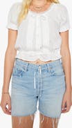 MOTHER The Love Letter Cotton Drawstring Waist Shirt