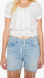 MOTHER The Love Letter Cotton Drawstring Waist Shirt