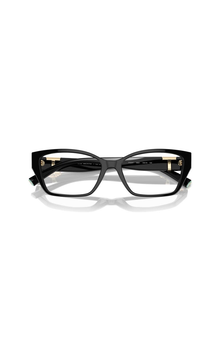 Tiffany & Co. 54mm Rectangle optical glasses, Alternate, color, Black