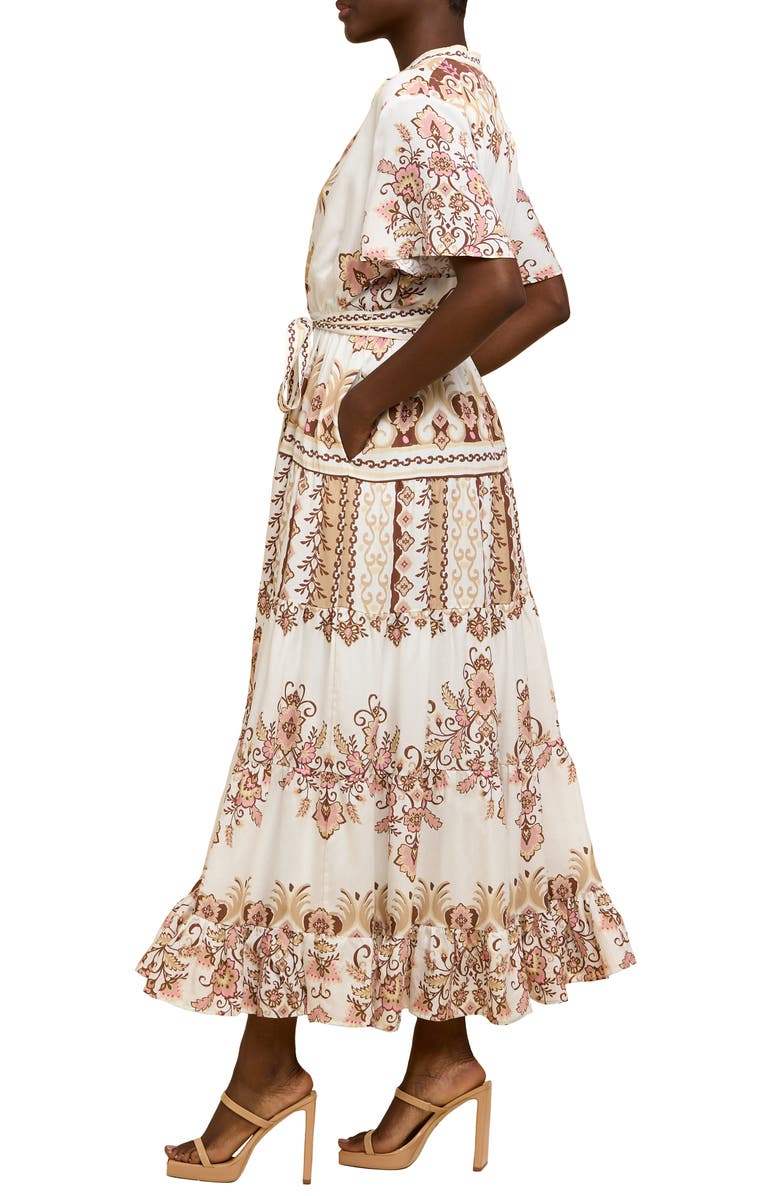 Thessa Floral Print Tie Waist Maxi Dress