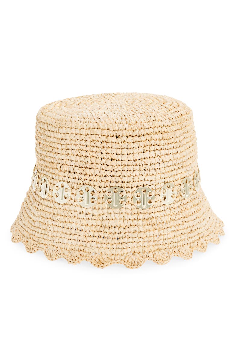 Rabanne Straw Bucket Hat, Main, color, 