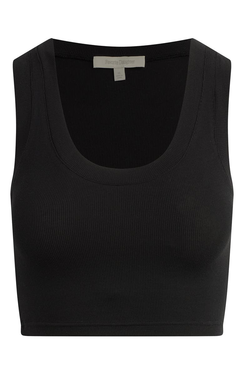 Favorite Daughter The Cutting It Loose Rib Crop Top, Alternate, color, Black