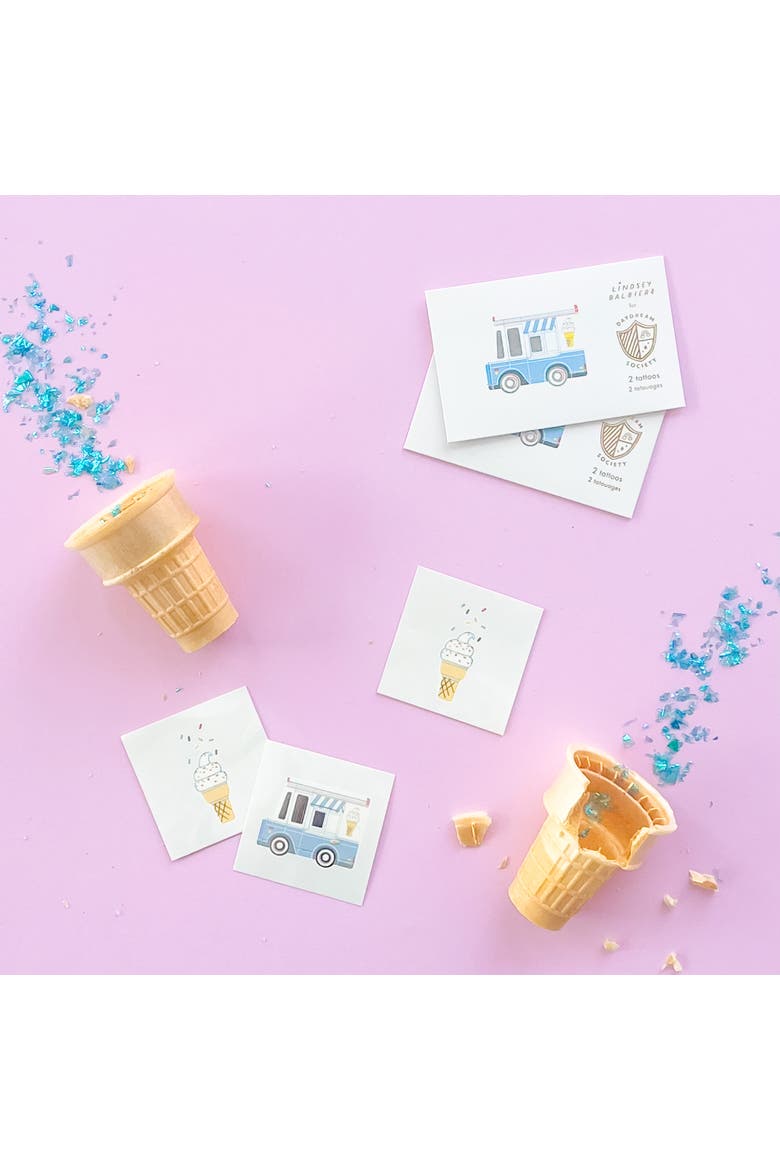 Ice Cream Dreams Party Favor Set - Pack of 2 Tattoos and 4 Sticker Sheets, Alternate, color, Assorted Pre-Pack
