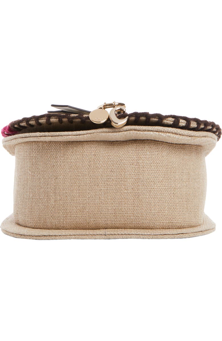Chloé Mini Alphabet Saddle Linen Saddle Bag, Alternate, color,