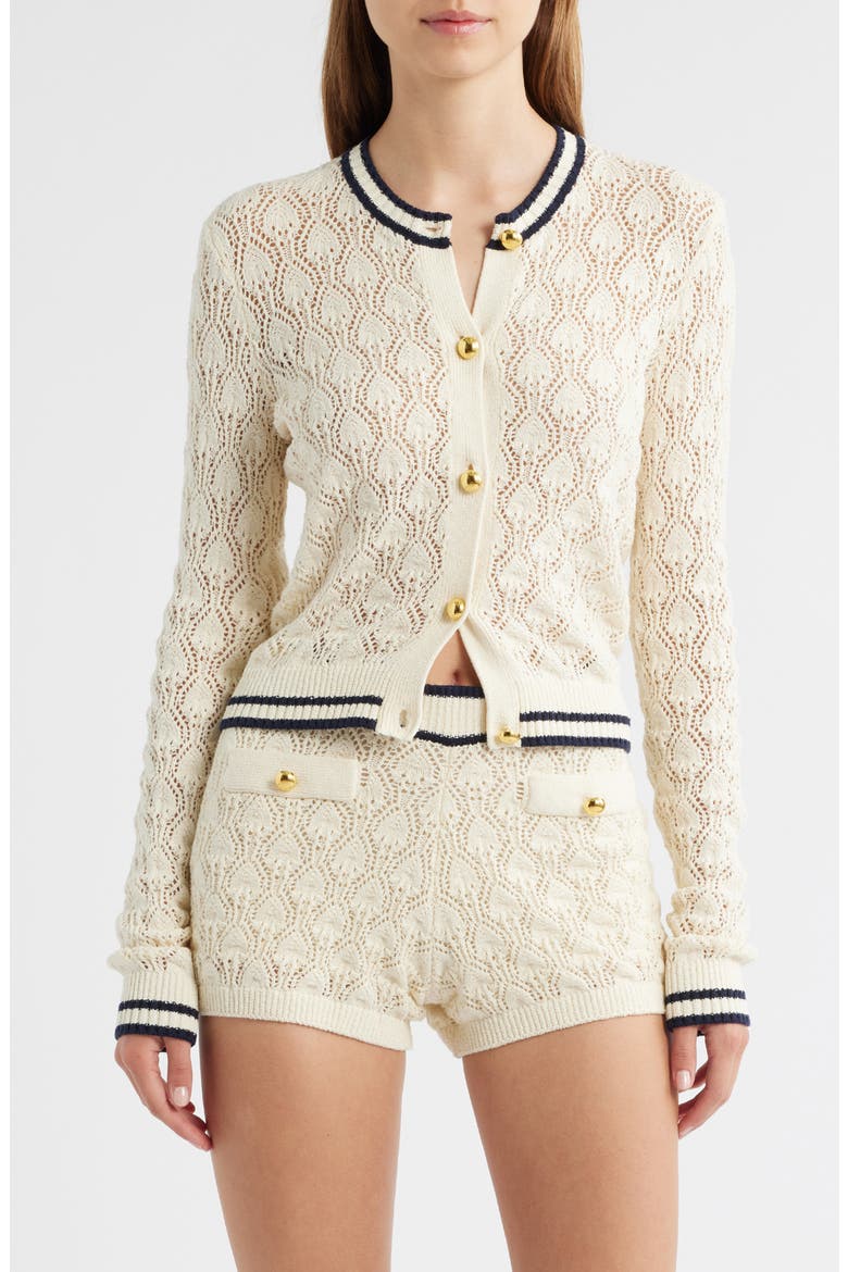 The Rookie Open Stitch Cardigan, Main, color, CREAM MULTI