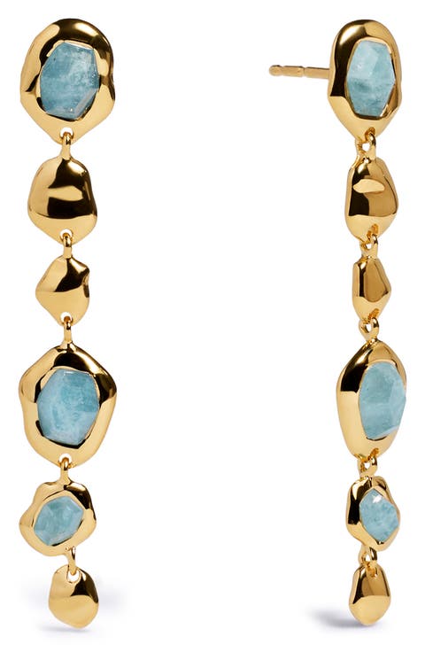 Odyssey Aquamarine Onyx Drop Earrings