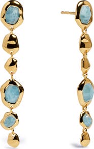 Monica Vinader Odyssey Aquamarine Onyx Drop Earrings
