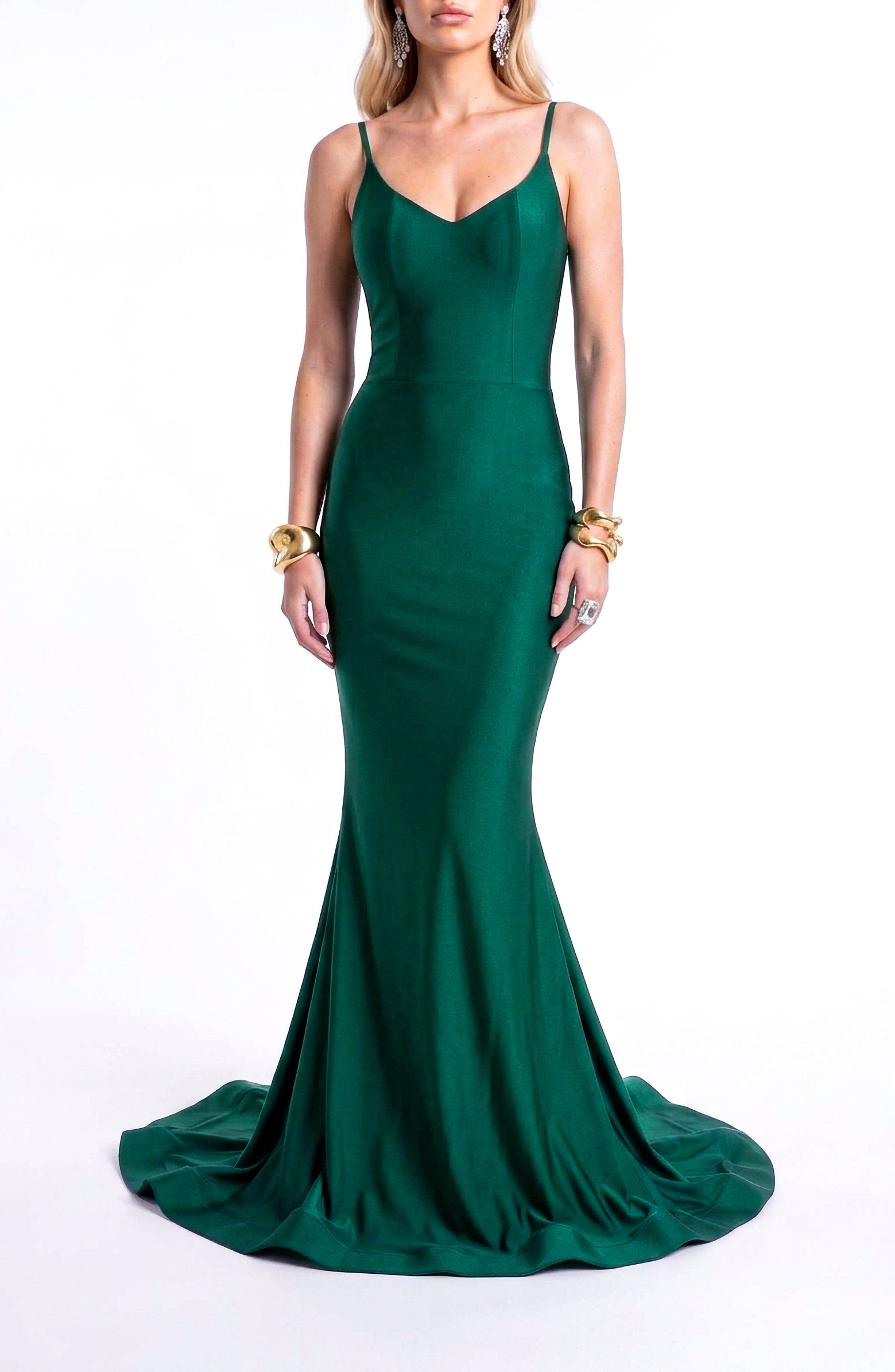 Jessica Angel Open Back Pleated Sweetheart Mermaid Gown (Women) | Nordstrom