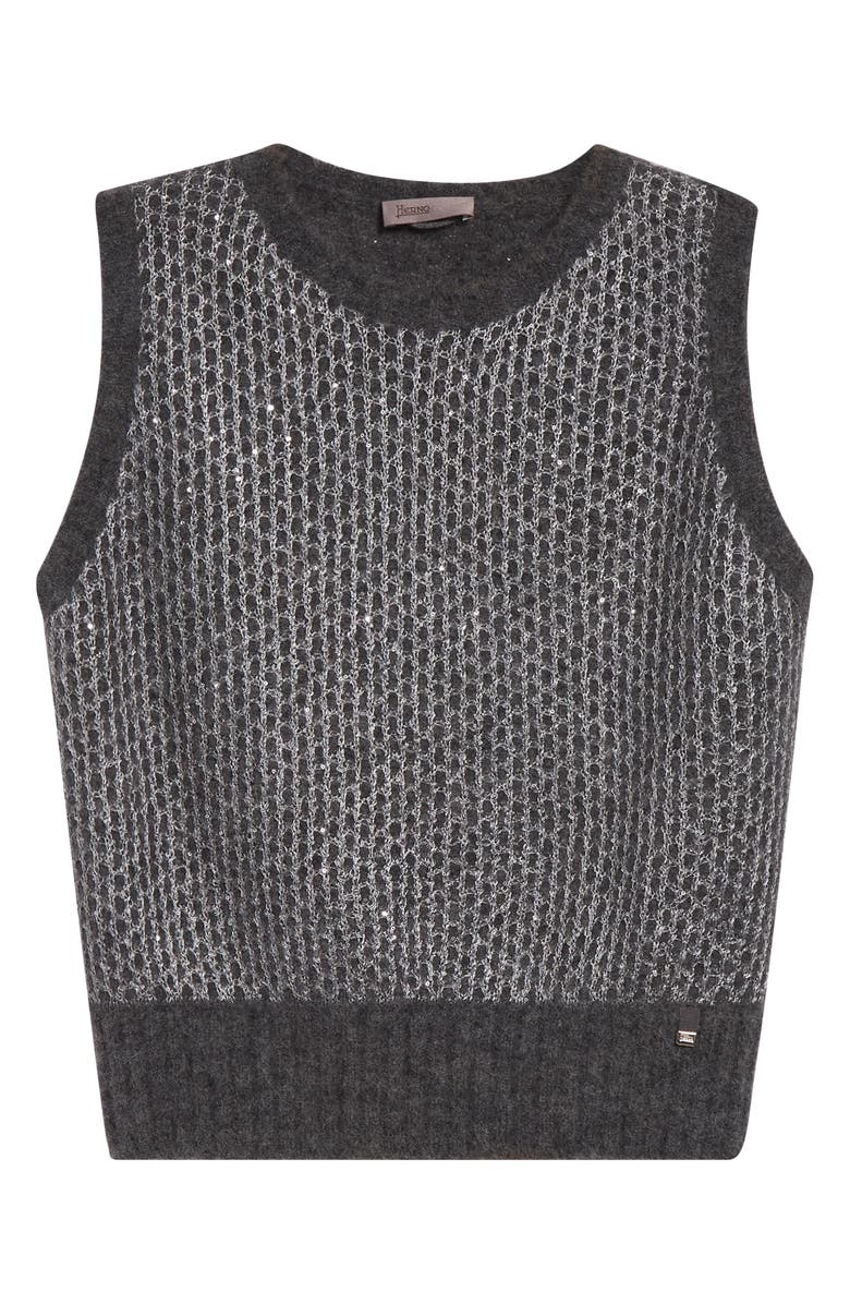 Herno Sequin Metallic Sleeveless Sweater, Alternate, color, Grigio Metallo